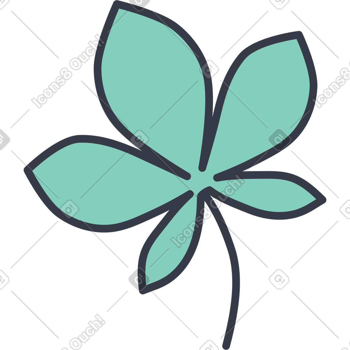 Blatt-Illustration im Abstract-Stil als Download in PNG, SVG
