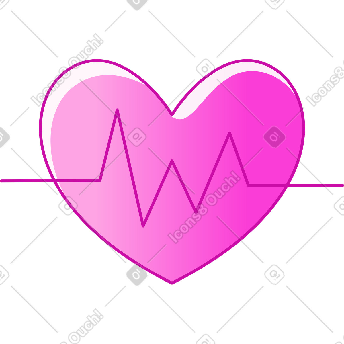 Illustration Battement de coeur dans le style Rainbow à télécharger aux formats PNG, SVG
