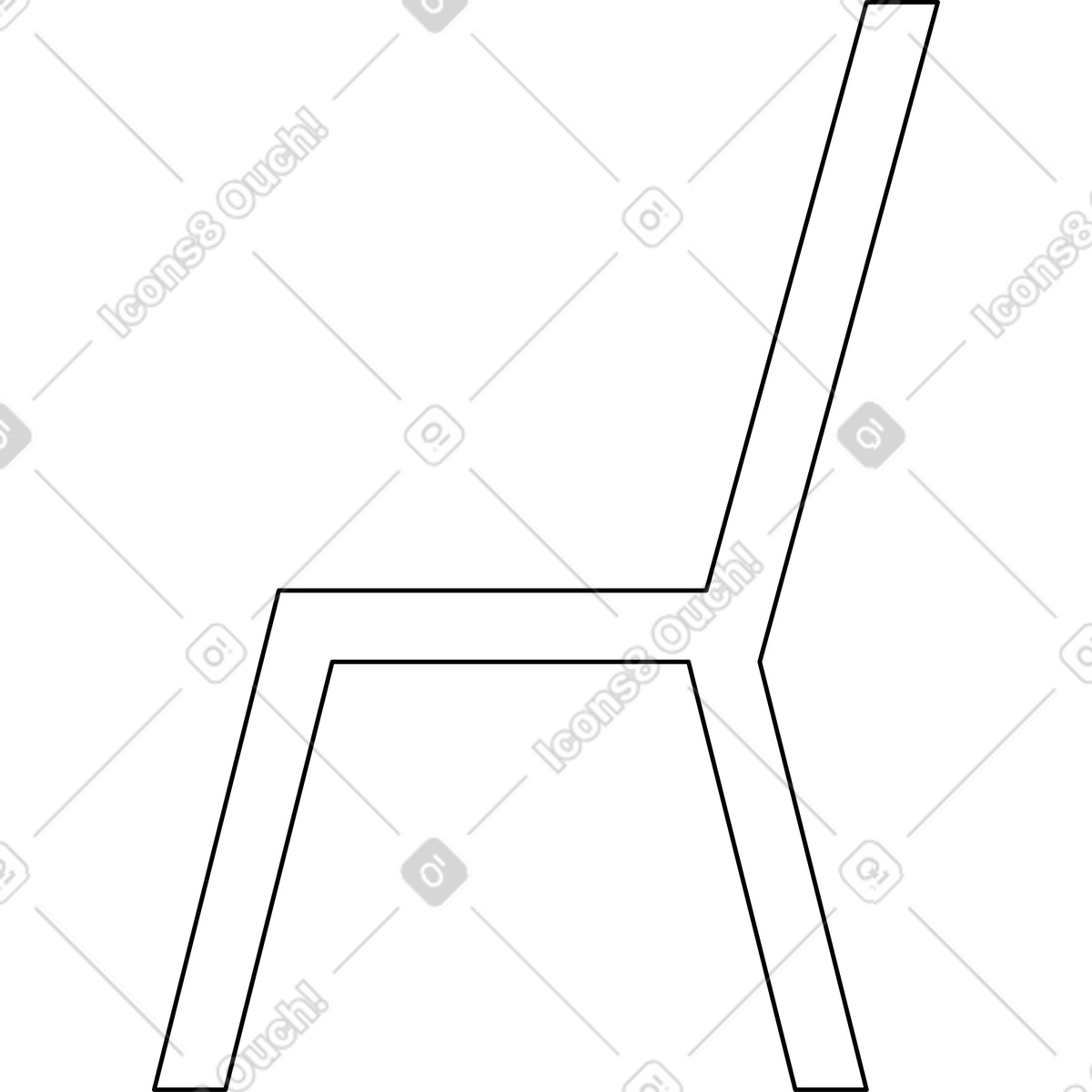 Illustration White chair with two legs and back dans le style Bloom à télécharger aux formats PNG, SVG