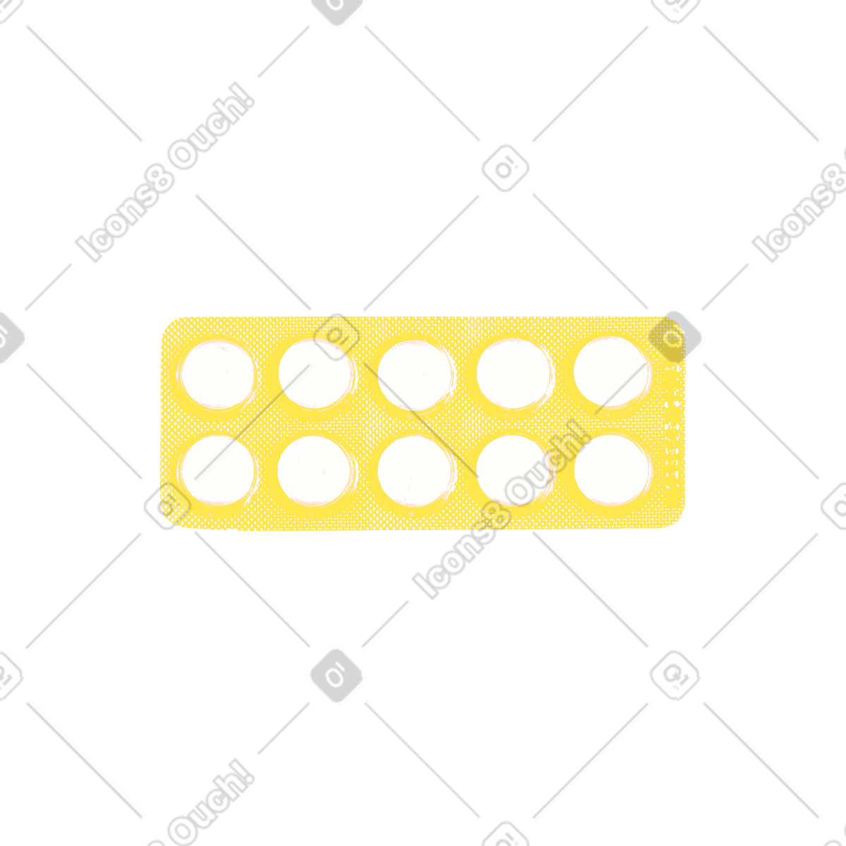Yellow pills illustration in Print style download in PNG, SVG