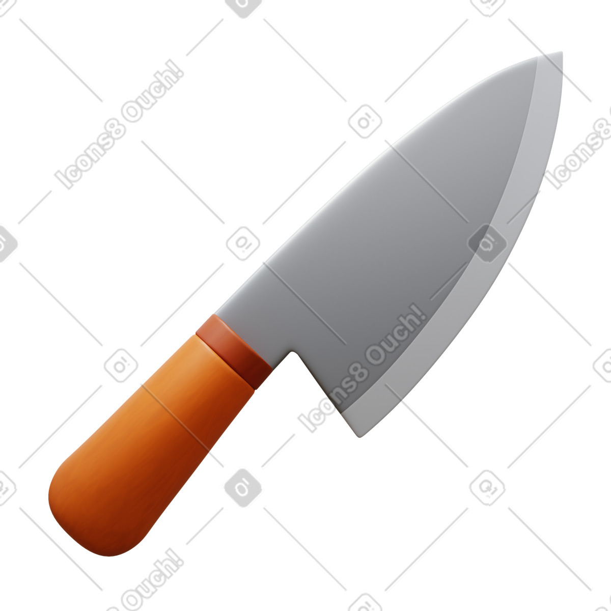 Ilustración Chef knife en estilo 3D Fluency a descargar en PNG y SVG
