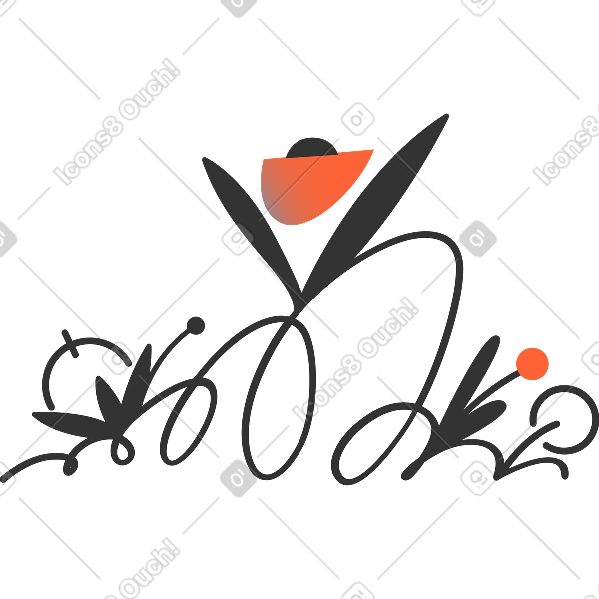 Fiore illustrazione in stile Crayon scarica in PNG, SVG
