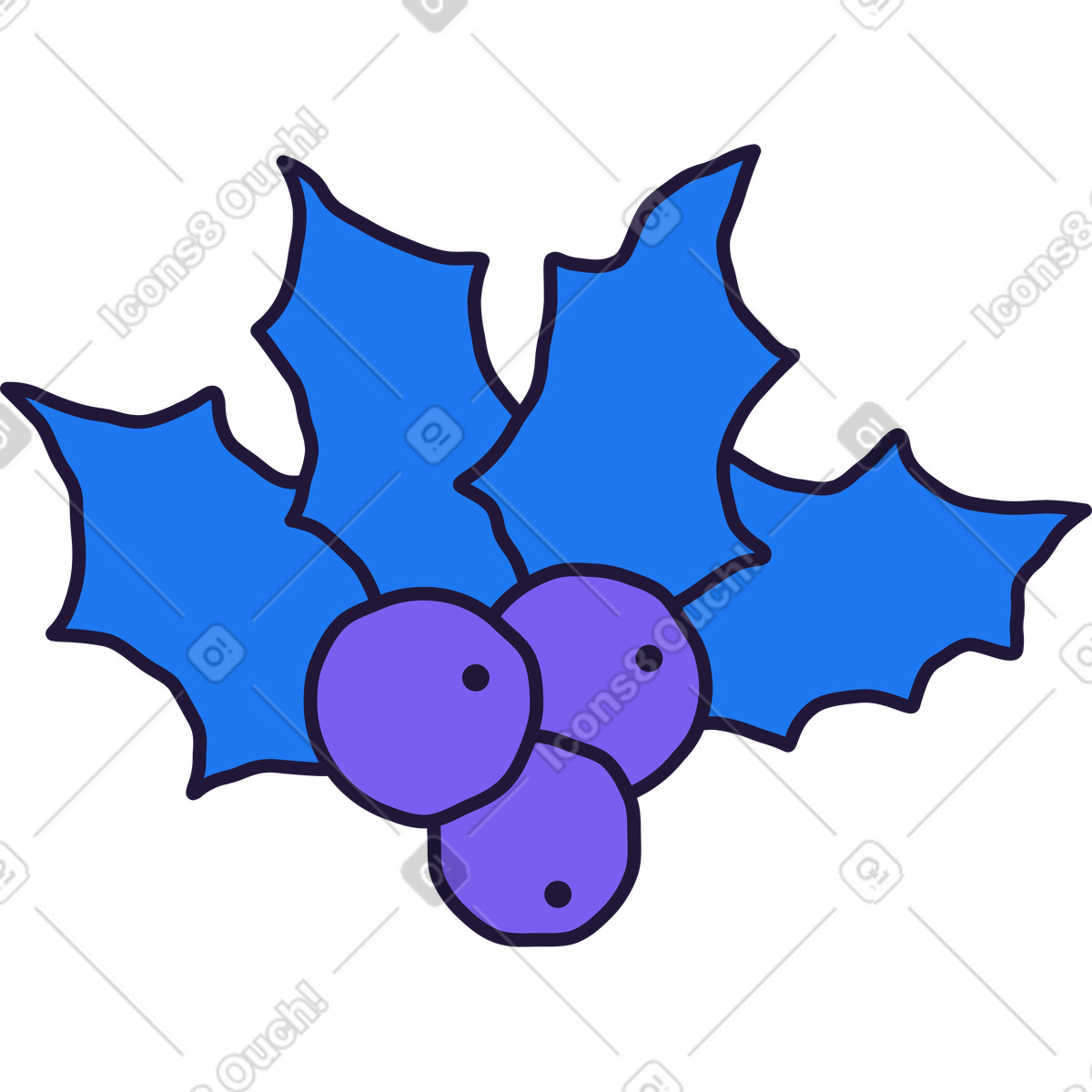 Holly berry illustrazione in stile Conifer scarica in PNG, SVG