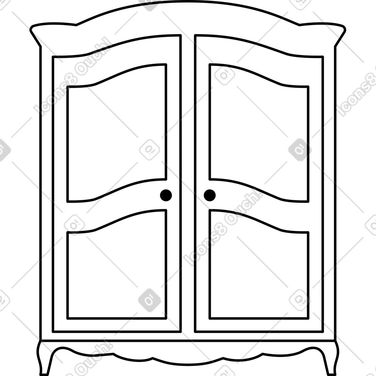 Kleiderschrank-Illustration im Transistor-Stil als Download in PNG, SVG