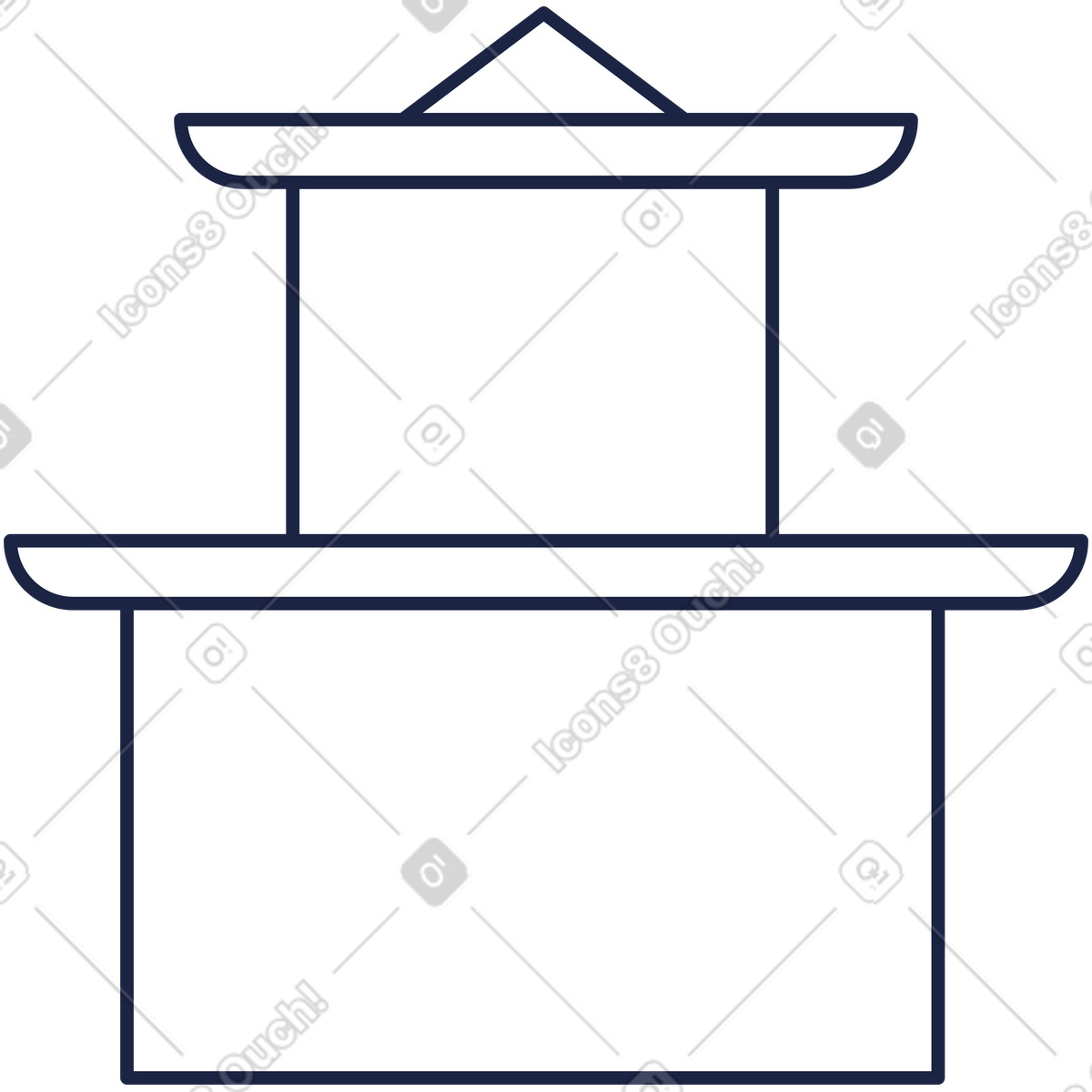 Illustration Pagode dans le style Urban Line à télécharger aux formats PNG, SVG