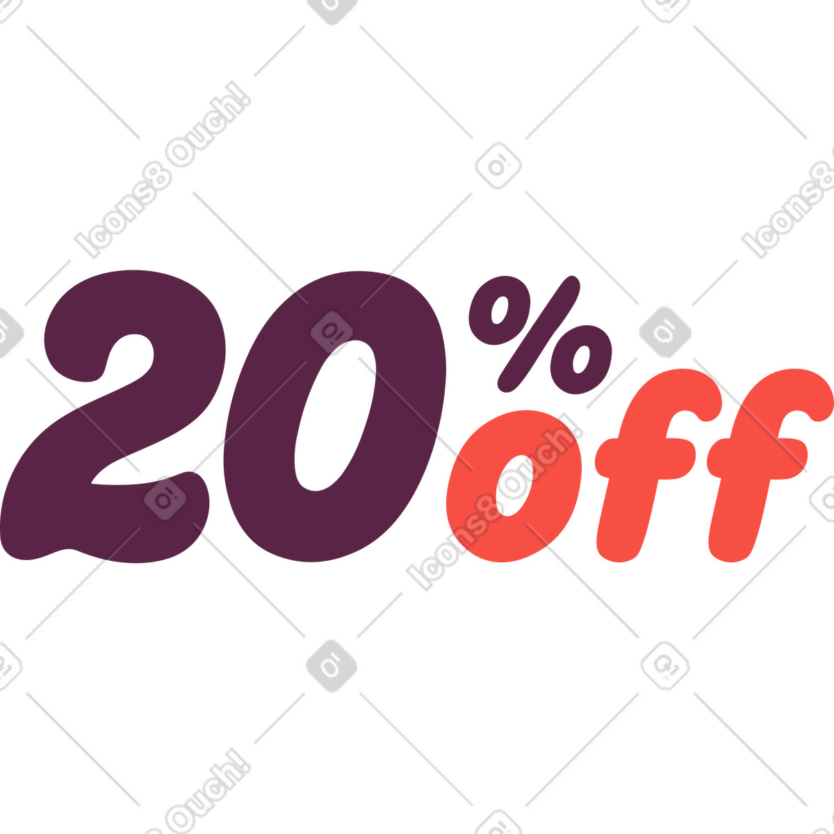 Sammy スタイルの 20％オフ のイラストをPNG、SVG形式でダウンロード