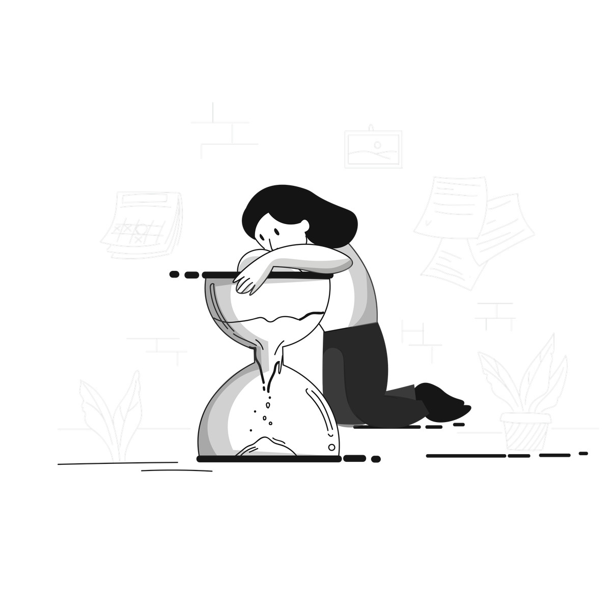Pixeltrue スタイルの 時間管理 のイラストをPNG、SVG形式でダウンロード