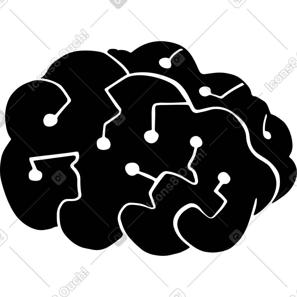 Ai brain illustration in Line style download in PNG, SVG