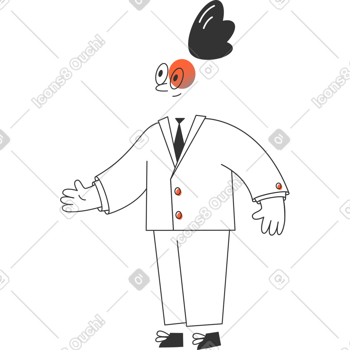 Geschäftsmann-Illustration im Crayon-Stil als Download in PNG, SVG