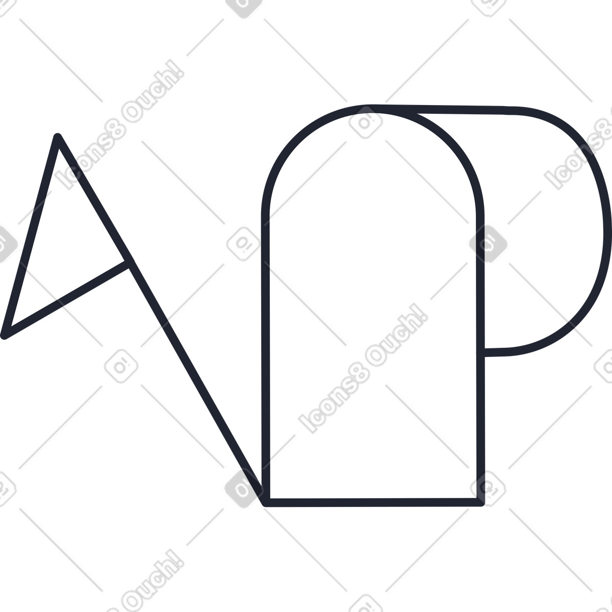 Watering can illustration in Pablita style download in PNG, SVG