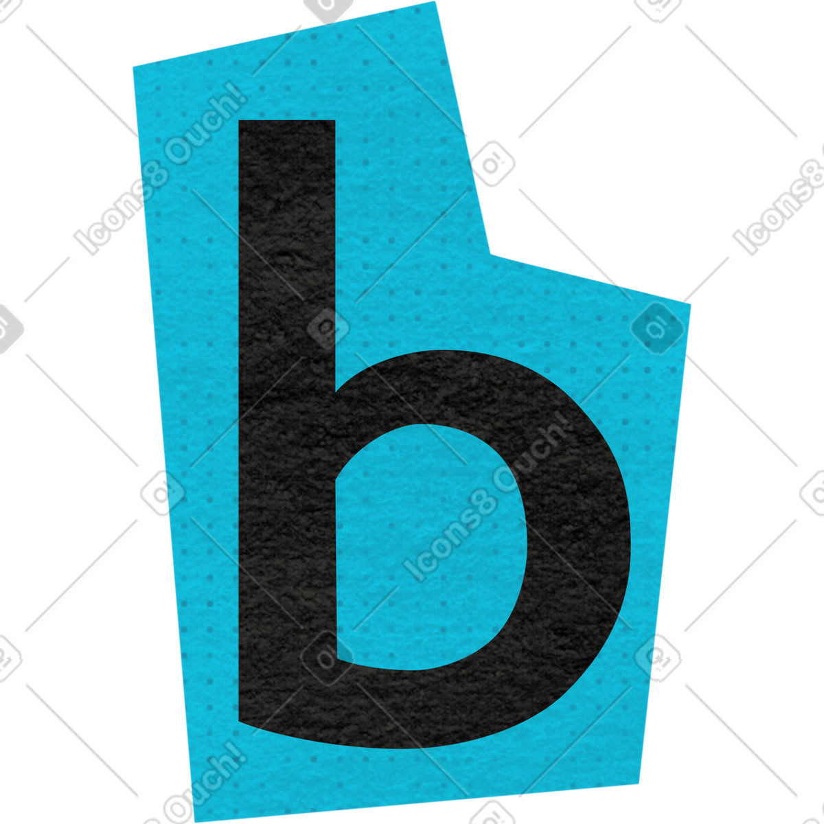 Ilustración Collage lowercase letter b en estilo Paper Cut a descargar en PNG y SVG