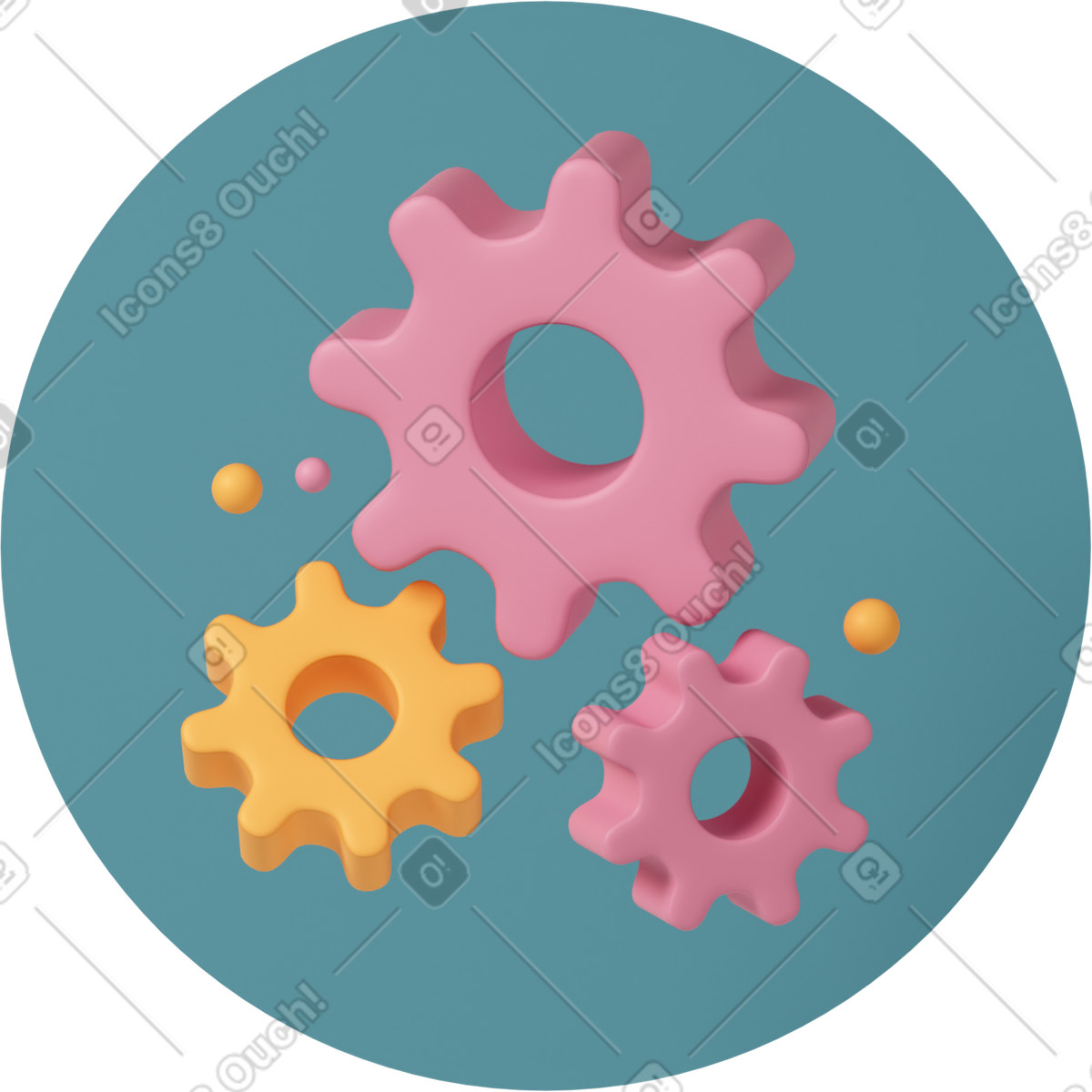 Gear settings-Illustration im 3D Casual life-Stil als Download in PNG, SVG
