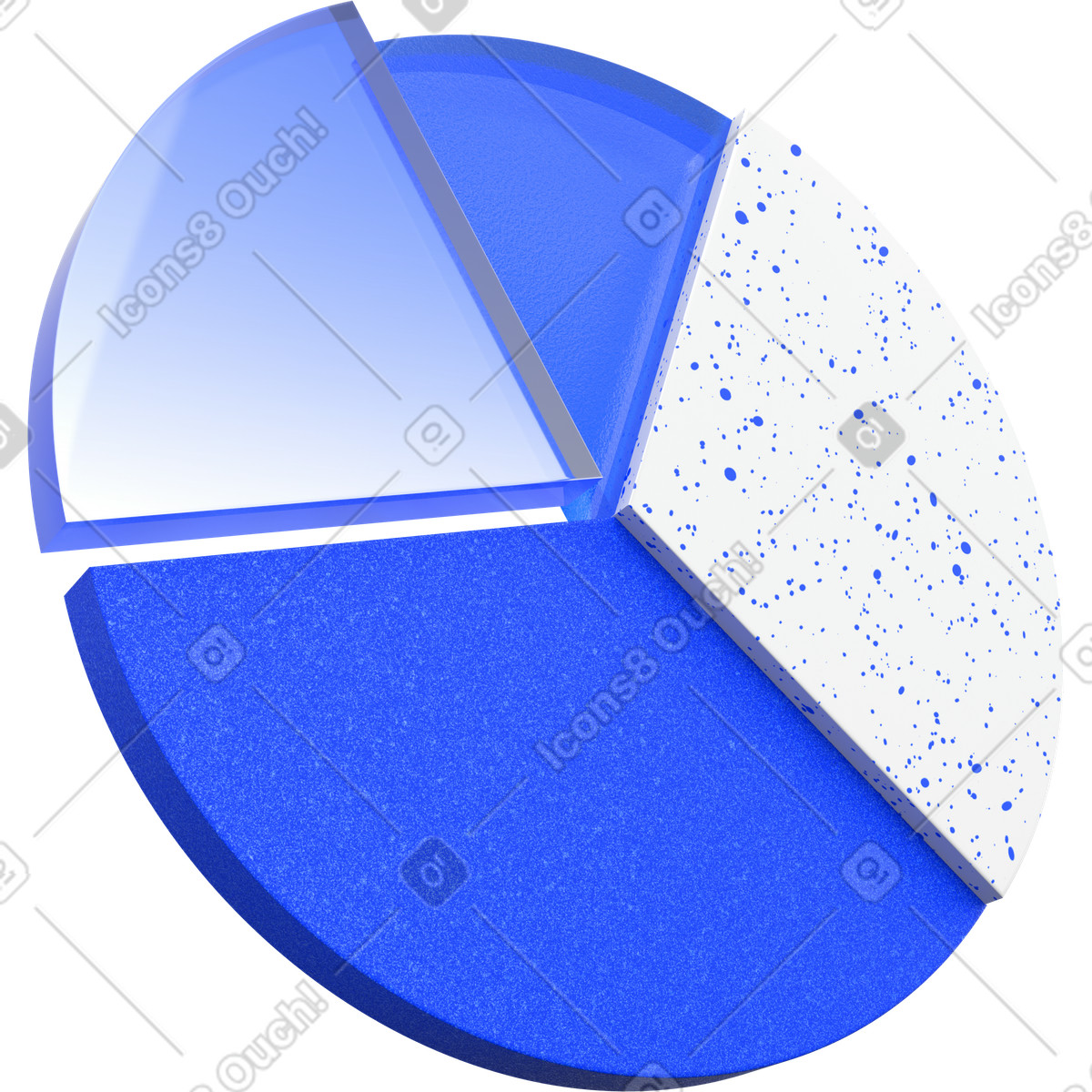 Ilustración Gráfico circular azul en estilo 3D Enterprise a descargar en PNG y SVG