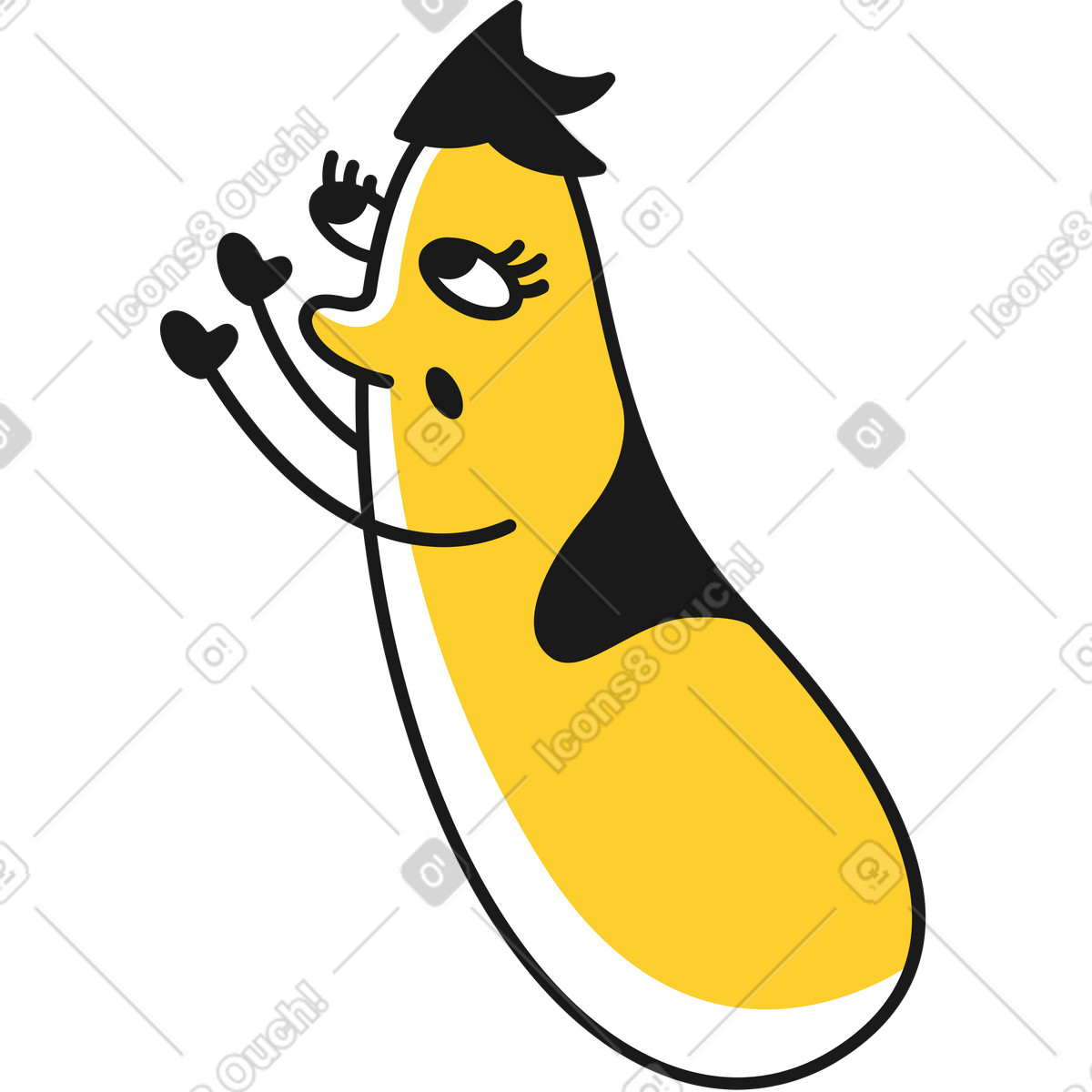 Eggplant illustration in Taxi style download in PNG, SVG