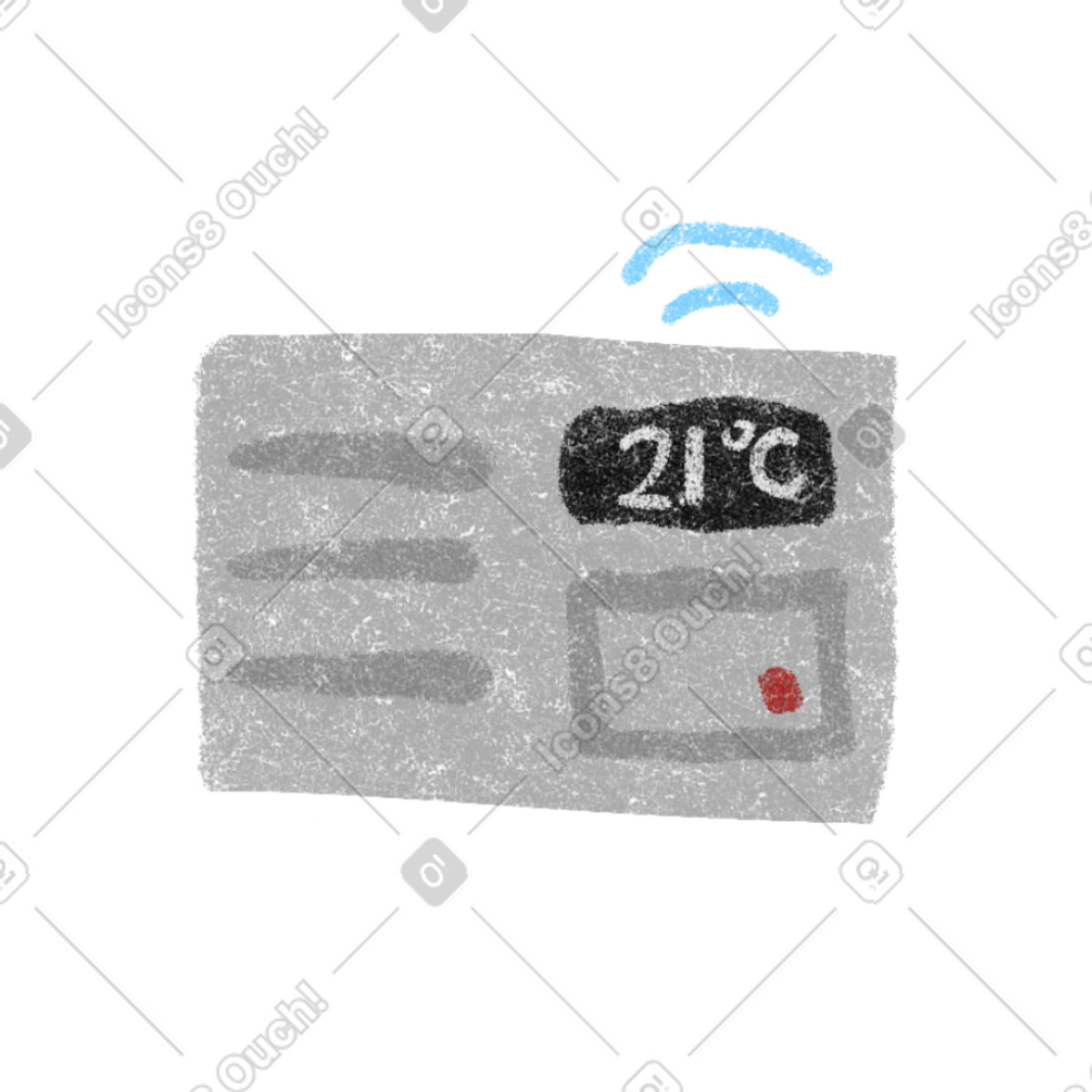 Home temperature control in gray color illustration Public style download PNG, SVG