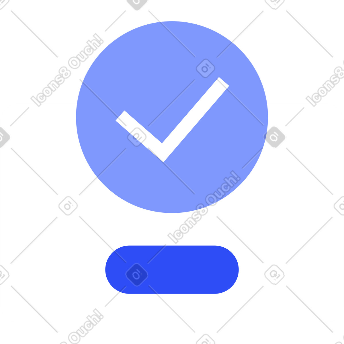 Frame with checkmark illustration in System style download in PNG, SVG