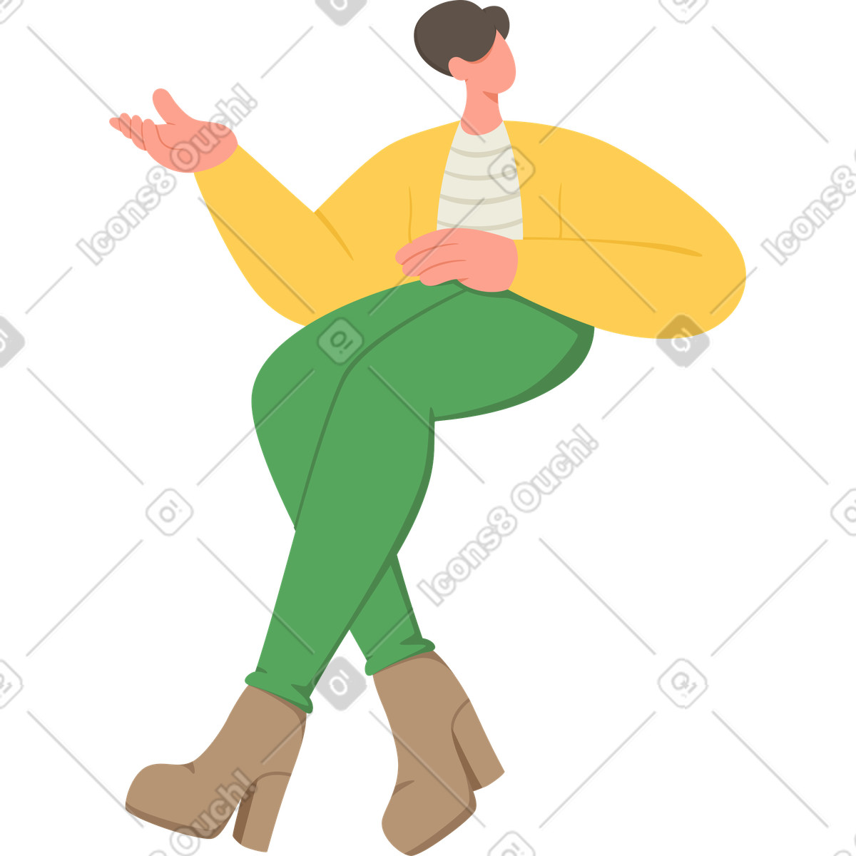 Donna seduta illustrazione in stile Social scarica in PNG, SVG