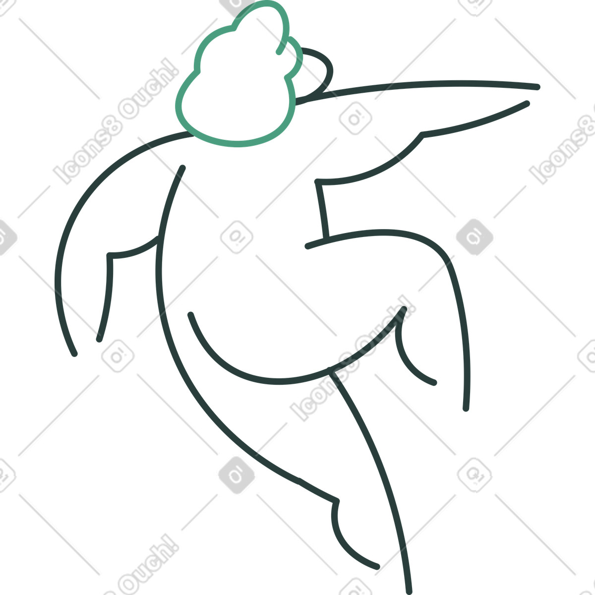 Mann springt-Illustration im Macaroni-Stil als Download in PNG, SVG