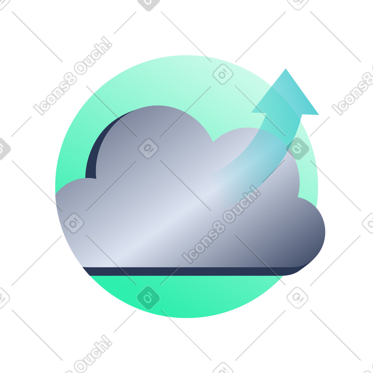 Data Upload to Cloud Icon, Backup Process illustration in Lucent style download in PNG, SVG