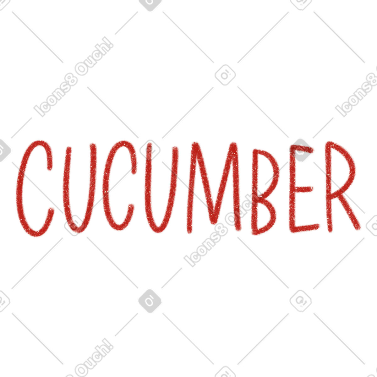 Cucumber lettering illustration in Cozy style download in PNG, SVG
