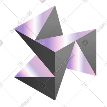 Formes triangulaires flottantes aux couleurs métalliques, prismes triangulaires irisés flottants PNG, SVG