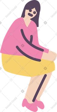 Woman sitting PNG, SVG
