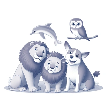 Various animals communicating their emotions with their amygdala highlighted, showcasing their unique responses.