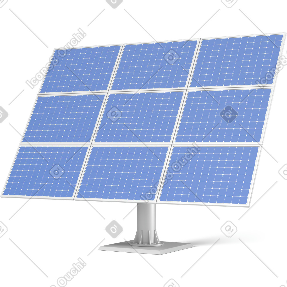 Illustration Panneaux solaires dans le style 3D Business à télécharger aux formats PNG, SVG