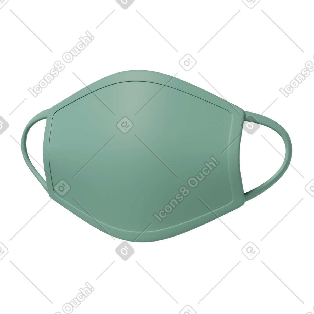3D Casual life スタイルの Green medical mask のイラストをPNG、SVG形式でダウンロード