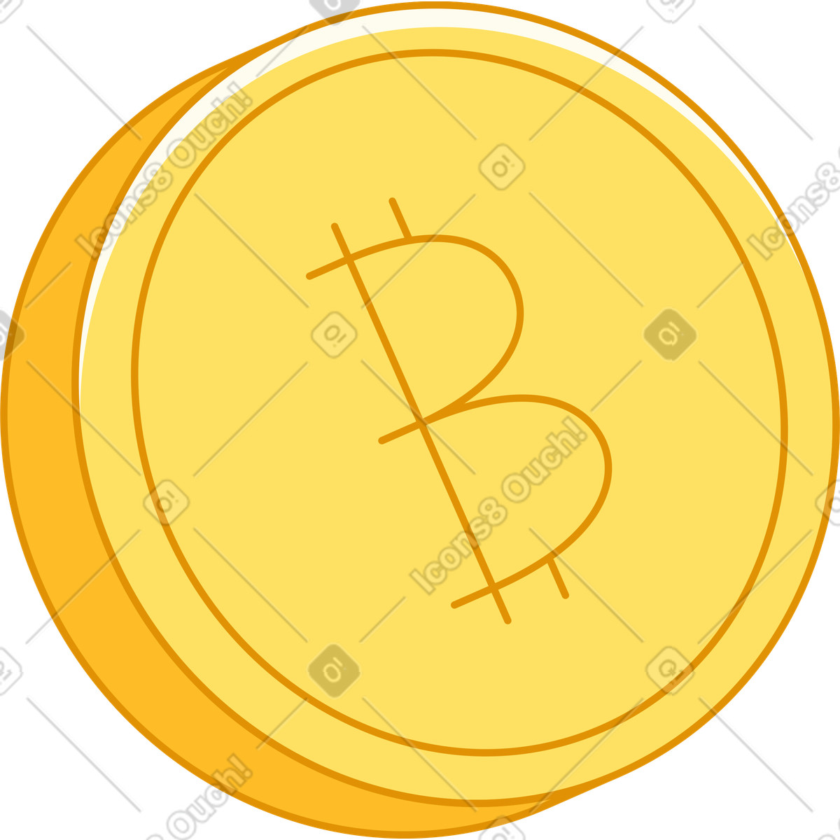Ilustración Bitcóin en estilo Rainbow a descargar en PNG y SVG