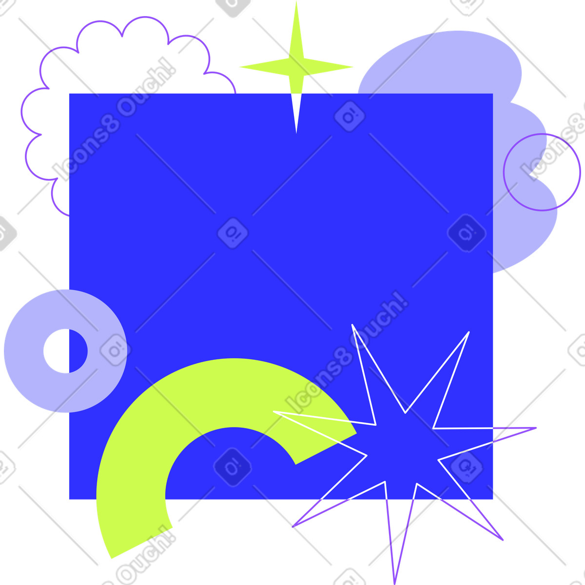 Illustration Fond géométrique abstrait avec des étoiles dans le style Typography à télécharger aux formats PNG, SVG