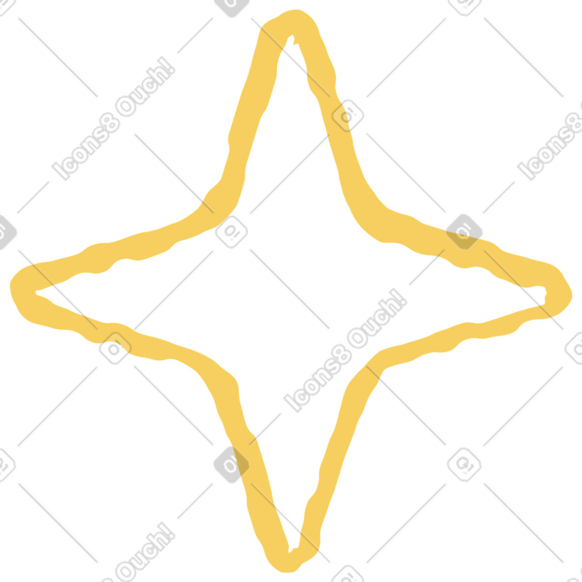 Illustration Étoile jaune dans le style Pablo à télécharger aux formats PNG, SVG