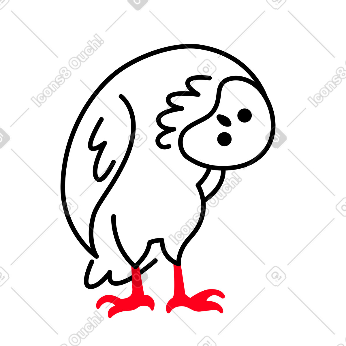 Ilustración Búho en estilo Transistor a descargar en PNG y SVG