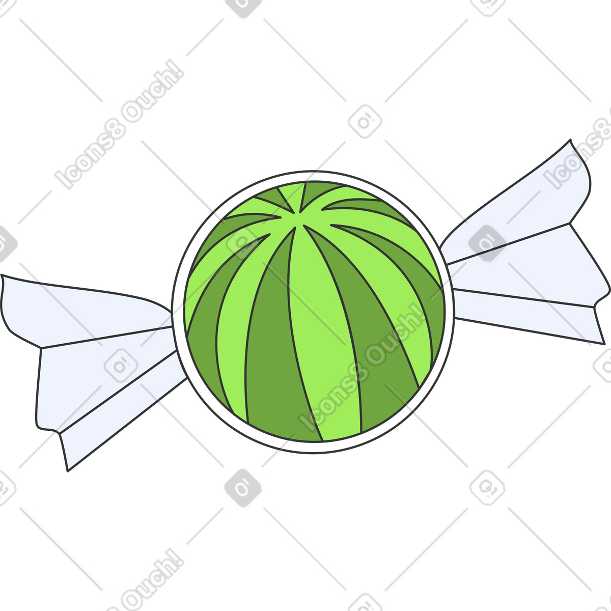 Wassermelonenbonbons-Illustration im Kit-Stil als Download in PNG, SVG