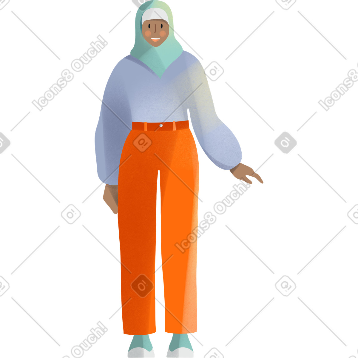 Shine 스타일의 Young muslim woman 일러스트레이션 PNG, SVG 다운로드