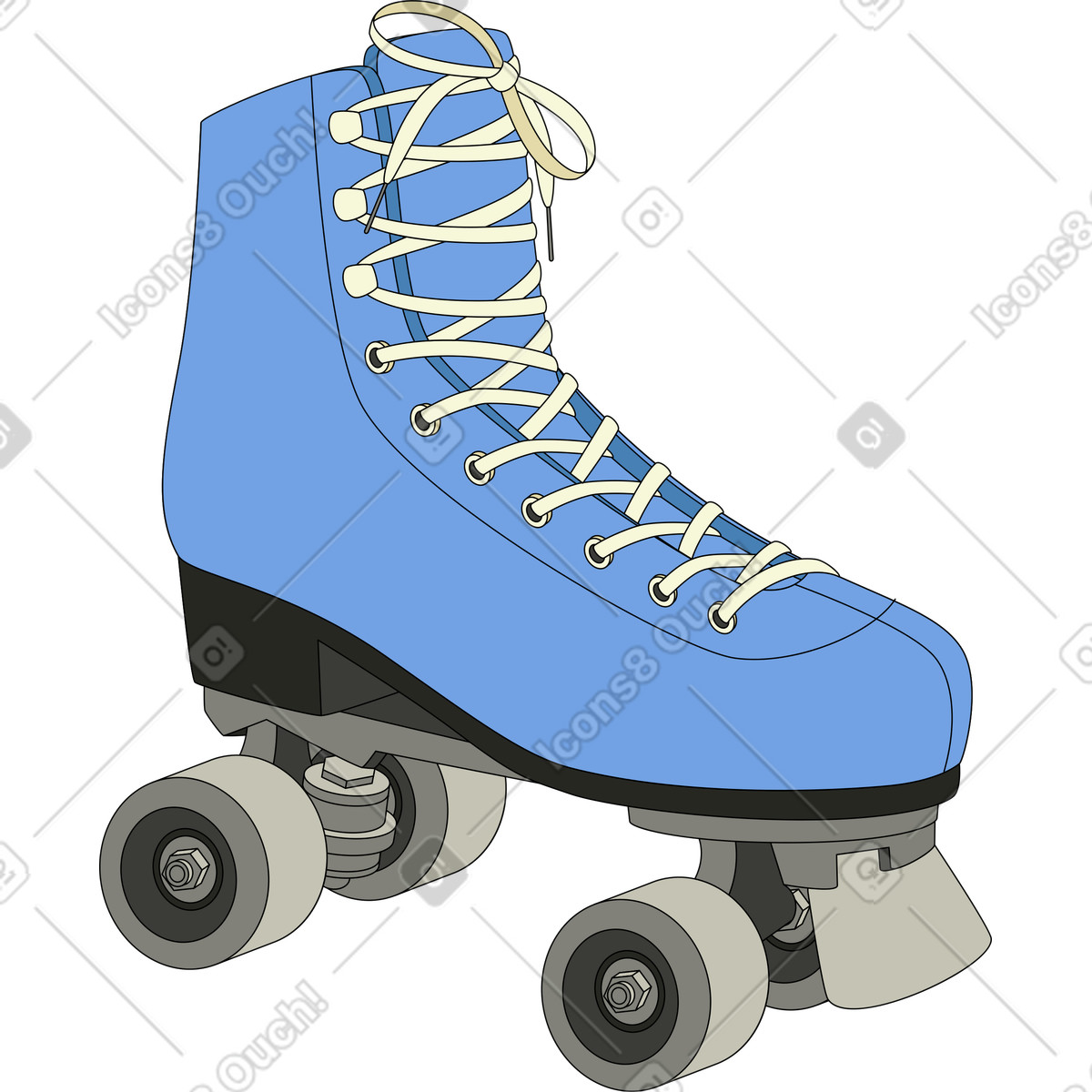 Rollschuh-Illustration im Retro-Stil als Download in PNG, SVG