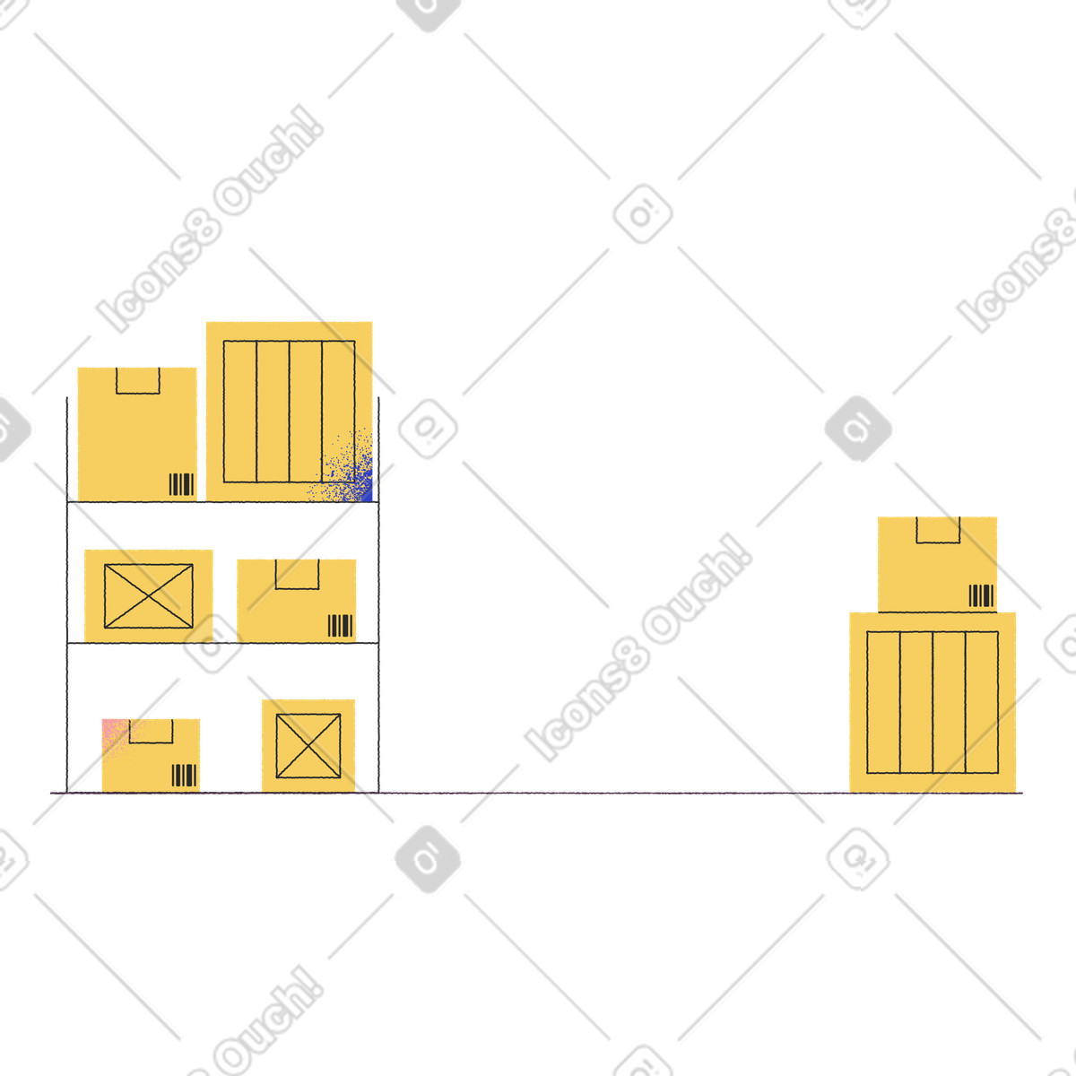 Illustration Entrepôt dans le style Pablo à télécharger aux formats PNG, SVG