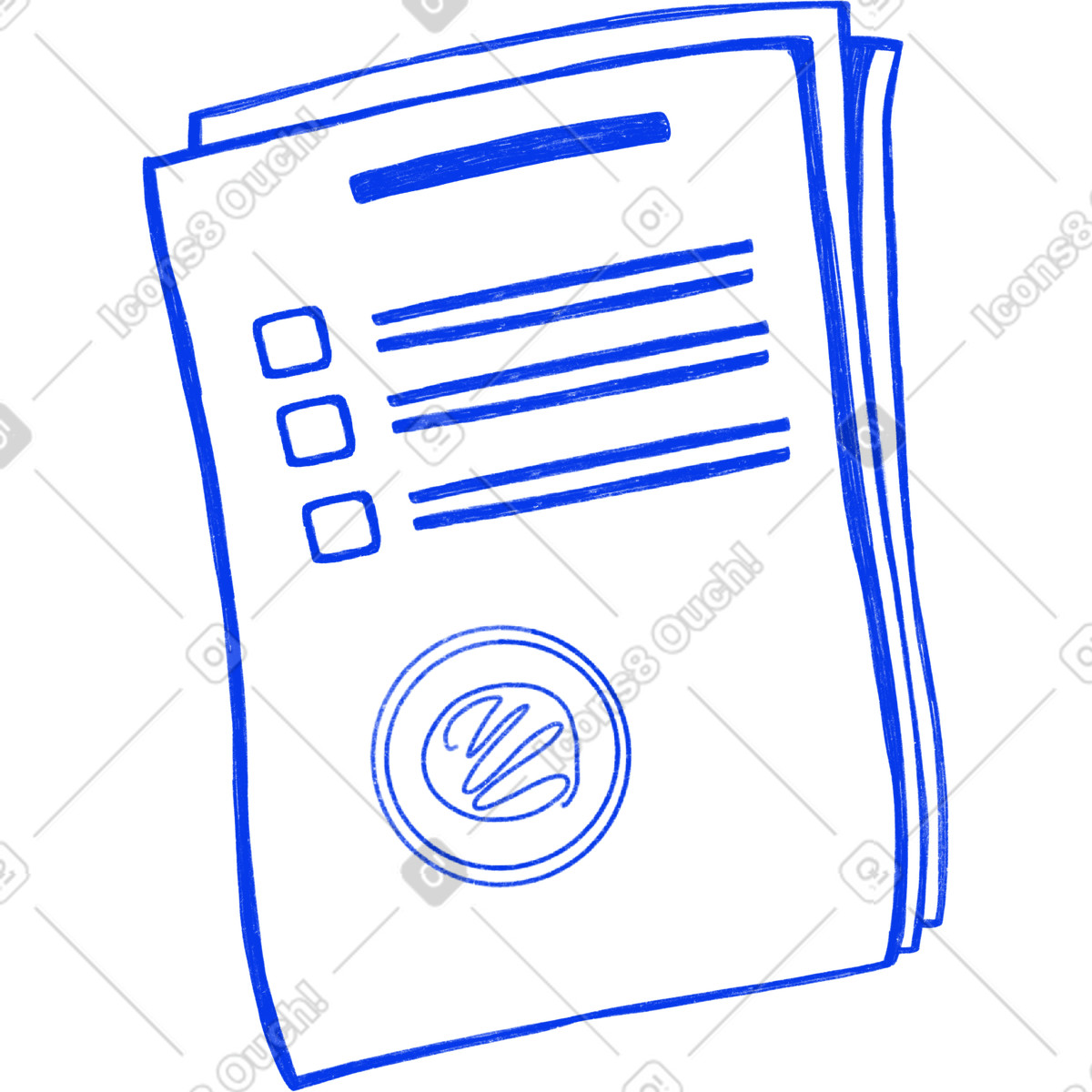 Several sheets of documents illustration in Biro style download in PNG, SVG