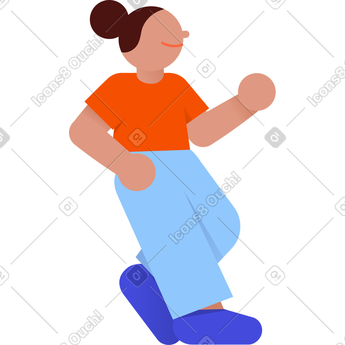 Ilustração de Jovem fica com a mão no quadril em estilo 8bit para baixar em PNG, SVG