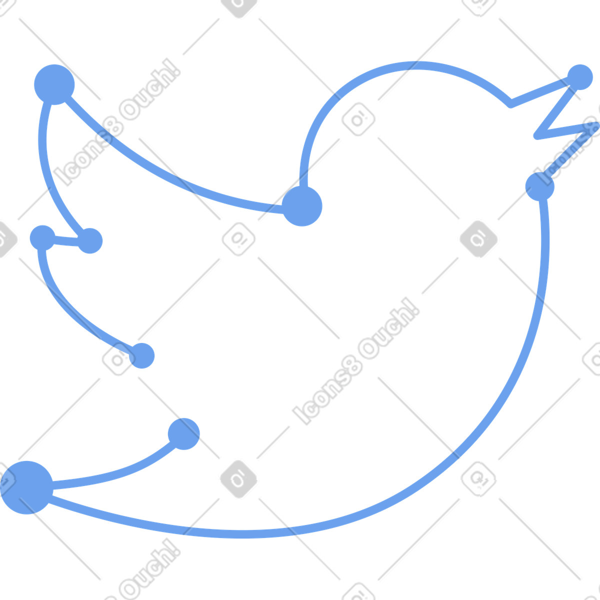 Ilustración Bird with blue line en estilo Space a descargar en PNG y SVG
