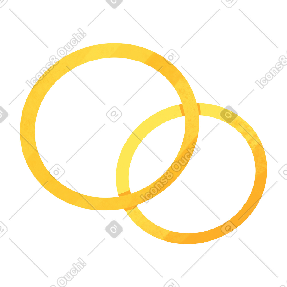 Bonbon 스타일의 Two gold rings 일러스트레이션 PNG, SVG 다운로드