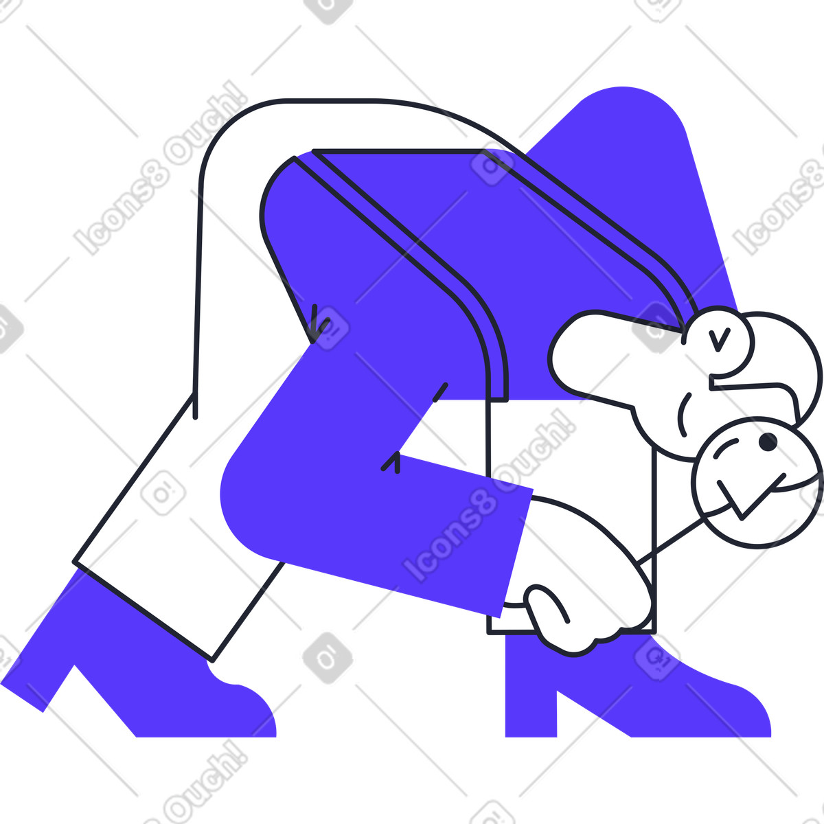 Searching man with magnifying glass-Illustration im Pablita-Stil als Download in PNG, SVG