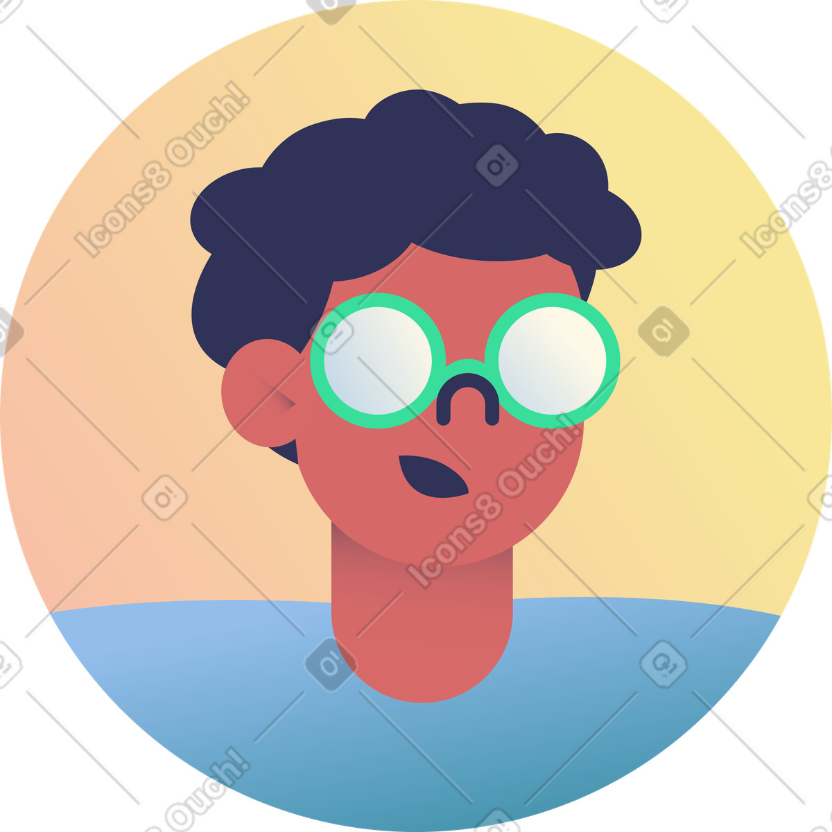 Ilustración animada Avatar del hombre en estilo Beam a descargar en GIF, Lottie (JSON), AE