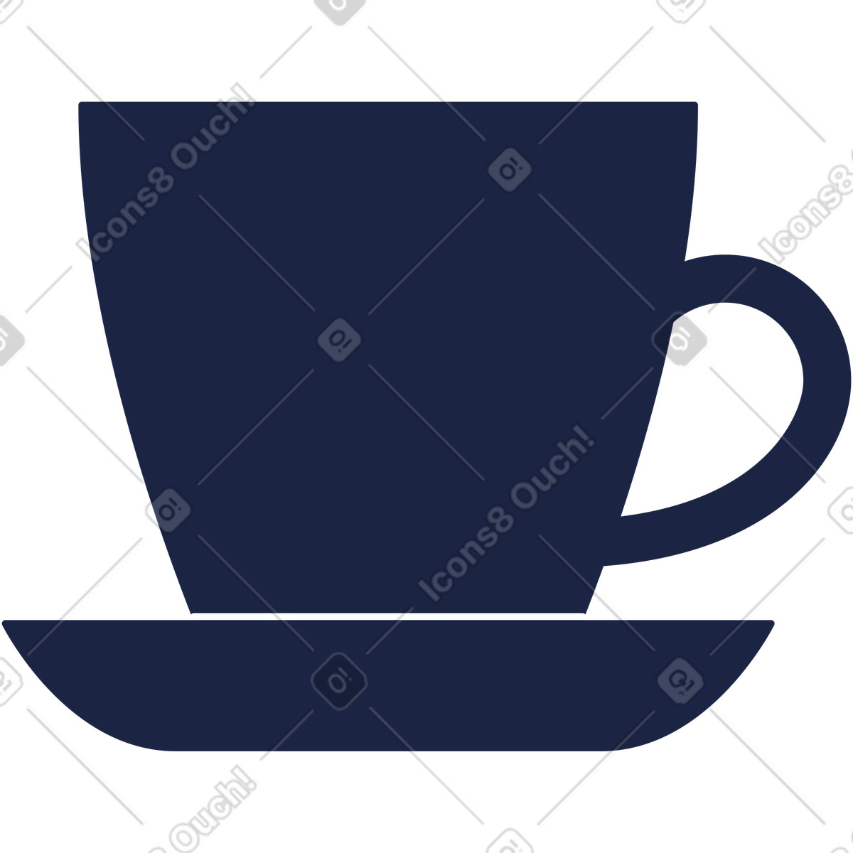 Ilustração de Grande xícara chá em no estilo Urban Line para baixar em PNG, SVG