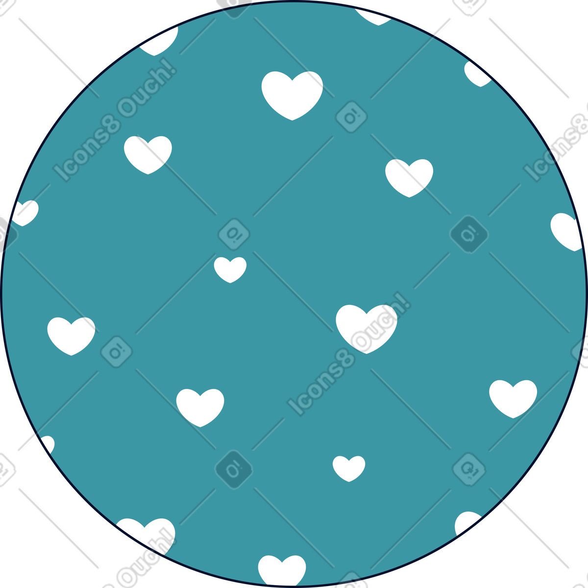Background with hearts illustration in Teal style download in PNG, SVG