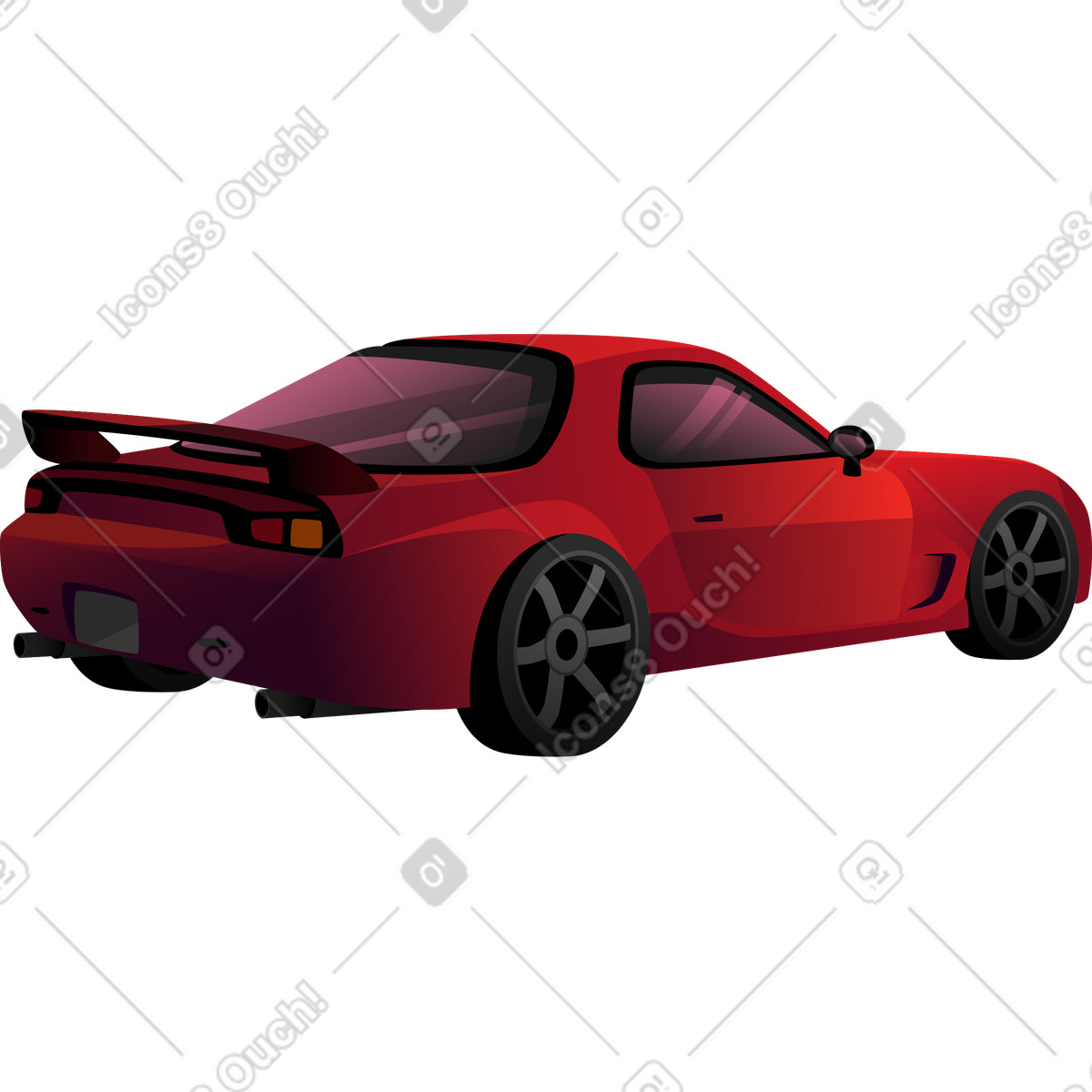 Rotes auto-Illustration im Vivid-Stil als Download in PNG, SVG