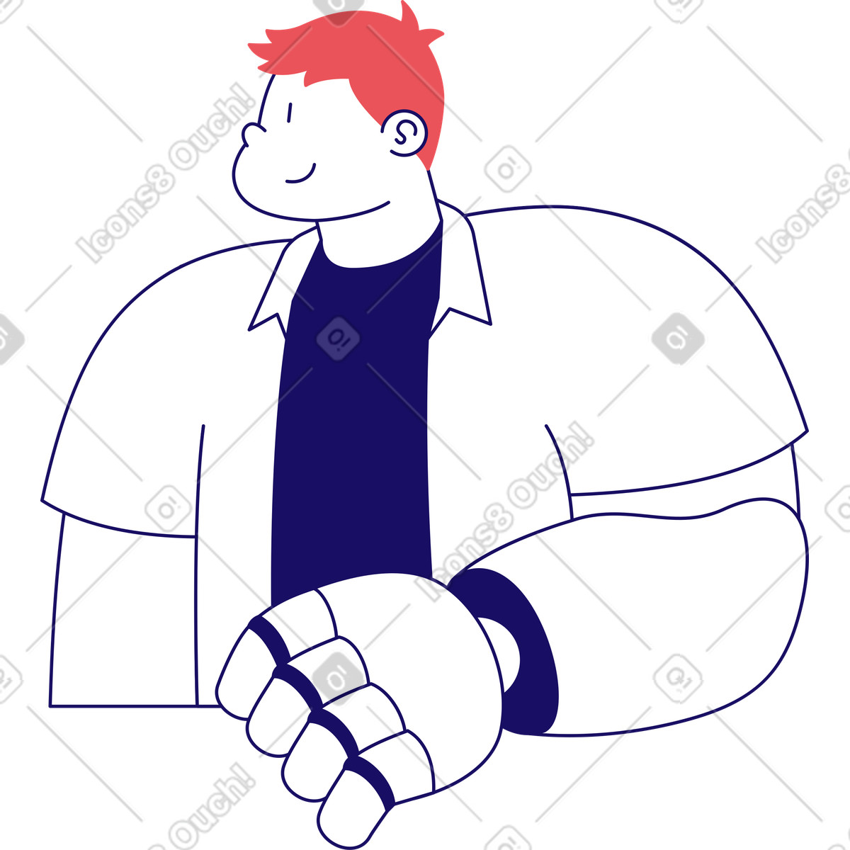 Uomo con un braccio protesico illustrazione in stile Bendy scarica in PNG, SVG
