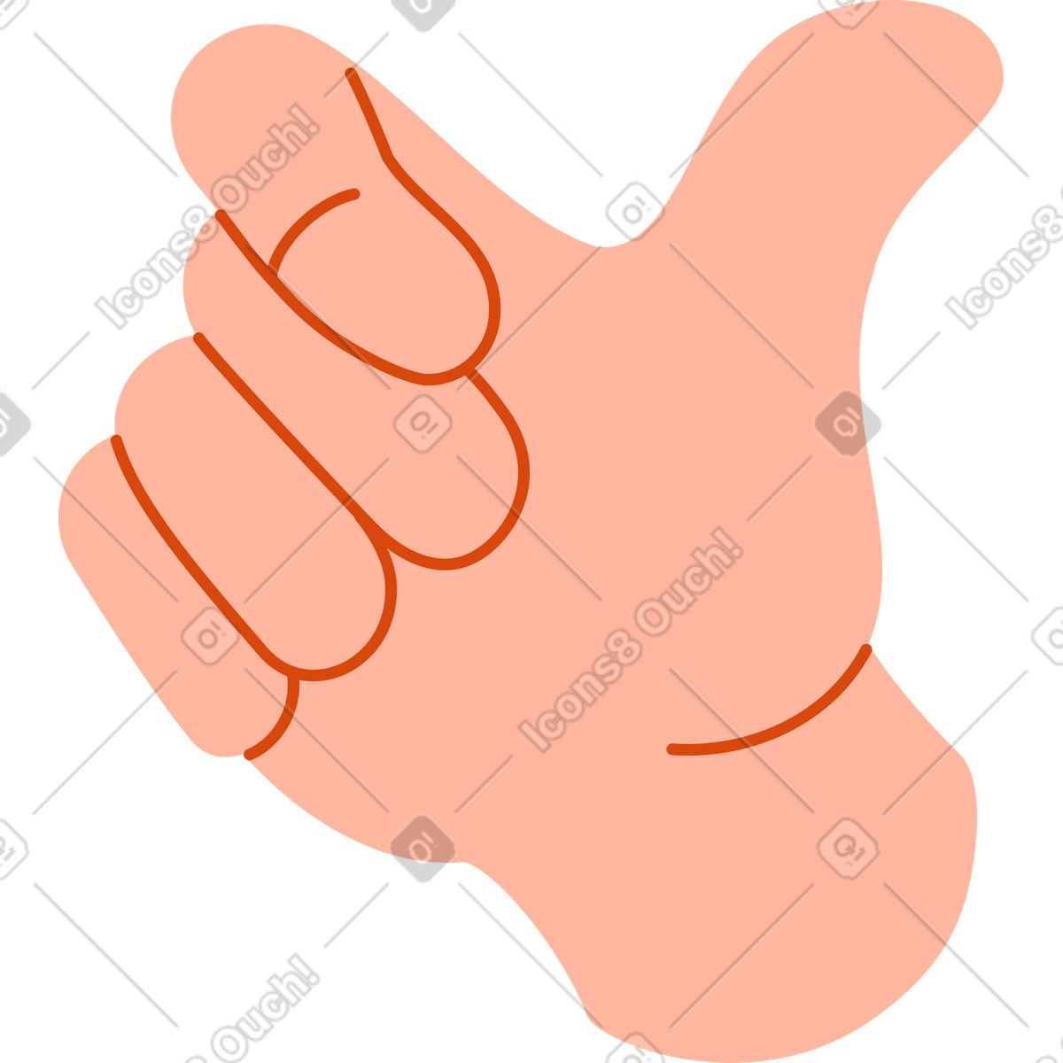 Orange スタイルの 手は何かを投げる のイラストをPNG、SVG形式でダウンロード