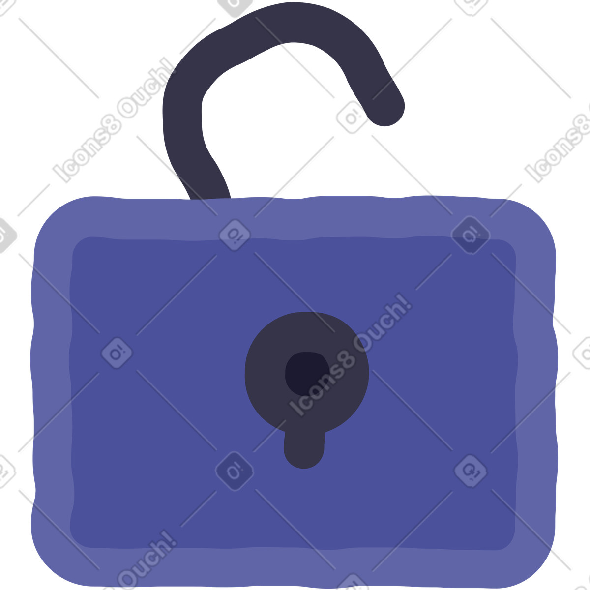 Lock illustration in Stripy style download in PNG, SVG
