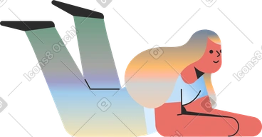 Girl lying on stomach PNG, SVG